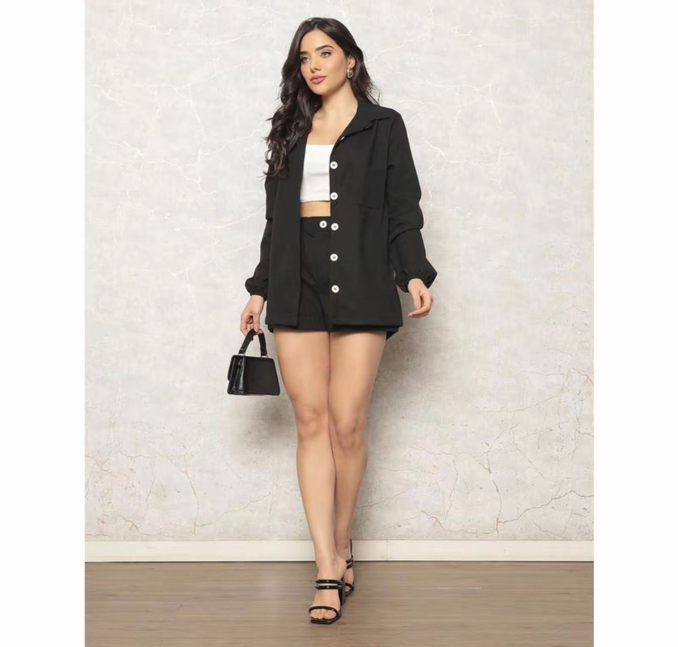 (KIT COM 2) Conjunto Feminino Linho Camisa e Short [PROMO DIA DAS MÃES]