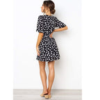 Vestido maxi de chiffon estampado com decote em V