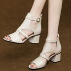 Sandália Gladiadora em Couro Roma [COMPRE 1 LEVE 2 PARES]